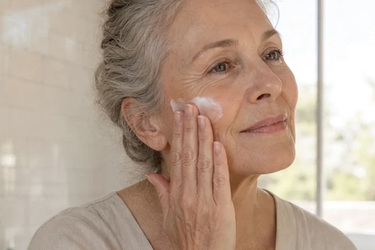 Hochwertige Beauty-Inszenierung zu Auswahlkriterien für Vitamin-C-Serum bei ersten Fältchen