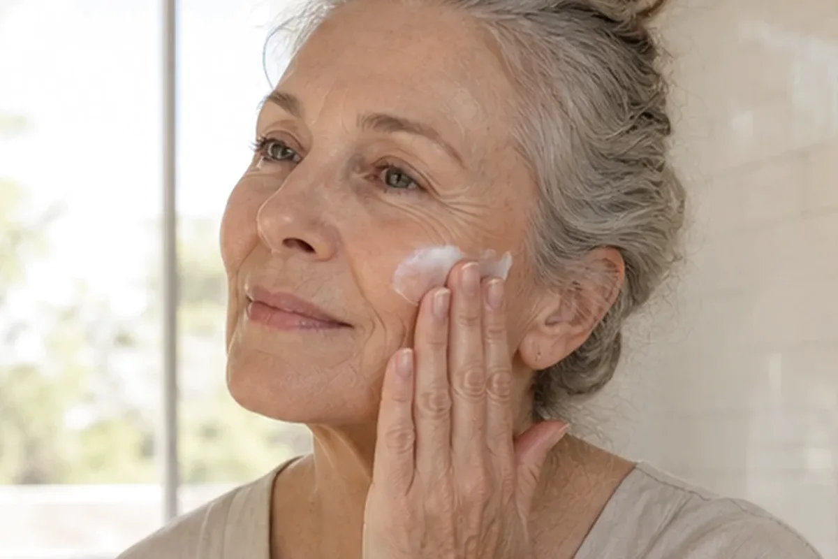 Authentischer Wohlfühlmoment passend zum Beauty-Thema Retinol-Serum für fettige Haut