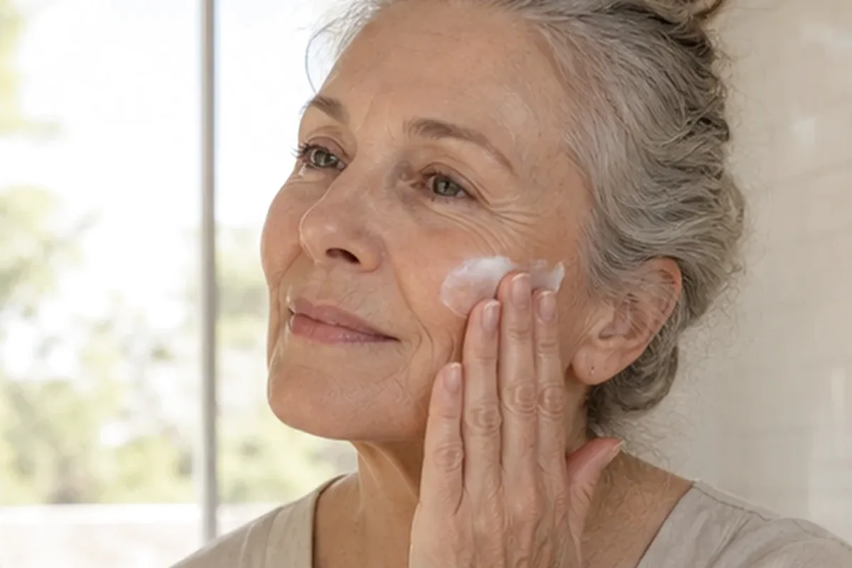 Authentischer Wohlfühlmoment passend zum Beauty-Thema Hautbarriere-Pflege bei Rötungen