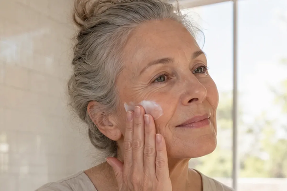 Authentischer Wohlfühlmoment passend zum Beauty-Thema Augenpflege für fettige Haut