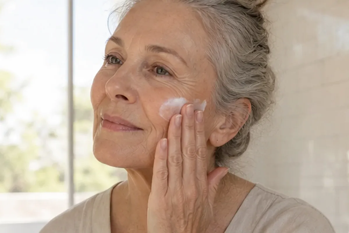 Emotionaler und authentischer Anwendungsmoment rund um Chemisches Peeling bei ersten Fältchen