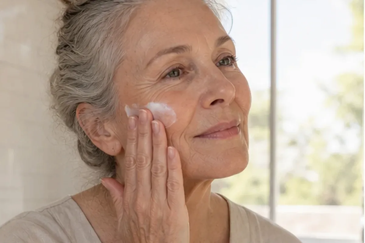 Authentischer Wohlfühlmoment passend zum Beauty-Thema Foundation für reife Haut