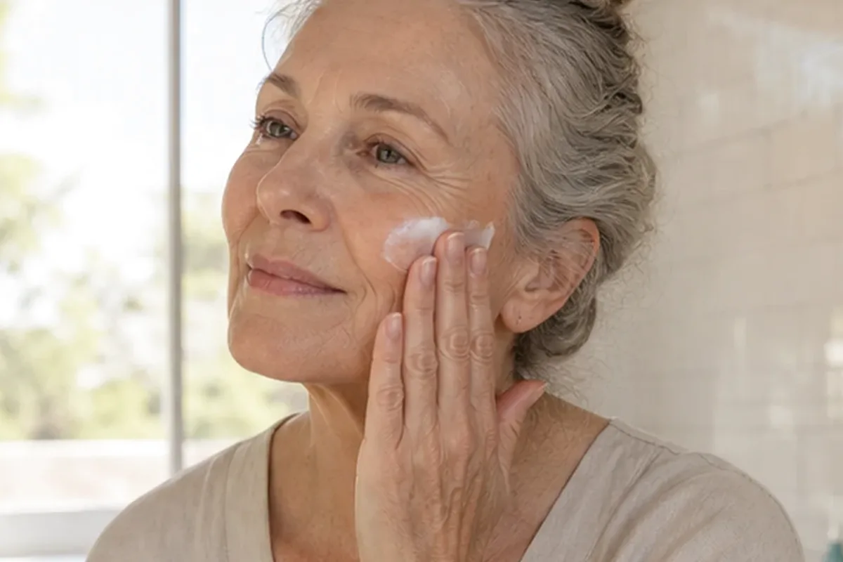 Authentischer Wohlfühlmoment passend zum Beauty-Thema Highlighter für empfindliche Haut