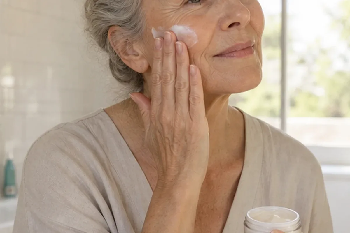 Authentischer Wohlfühlmoment passend zum Beauty-Thema Reinigungsöl für trockene Haut