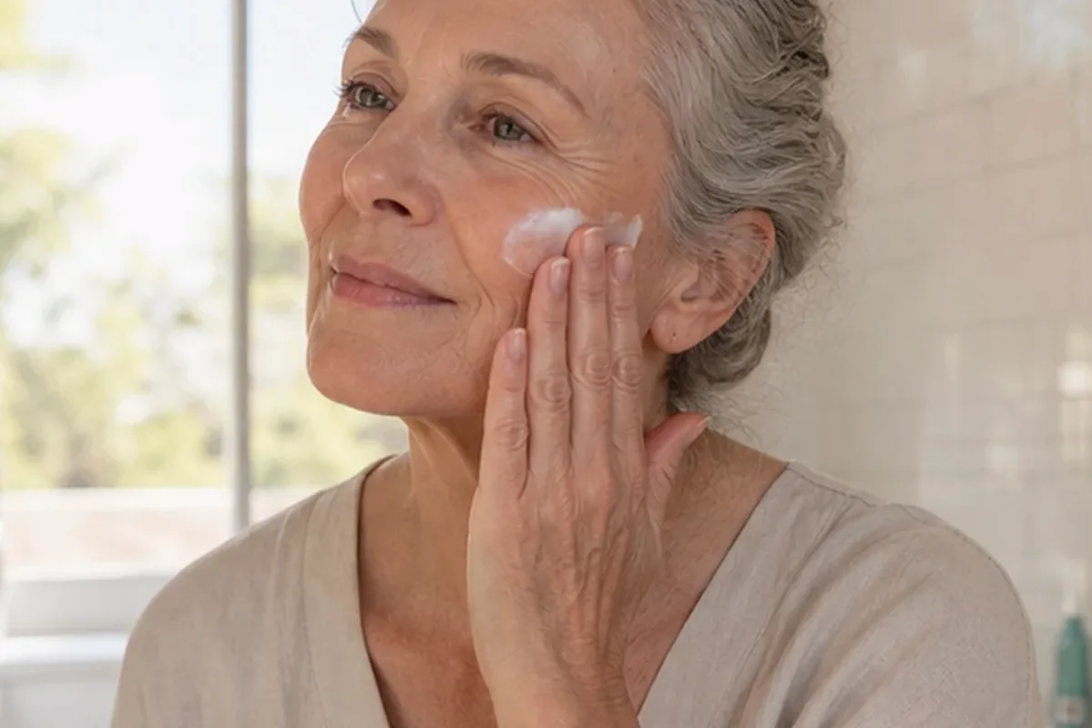 Authentischer Wohlfühlmoment passend zum Beauty-Thema Hyaluron-Serum bei Rötungen