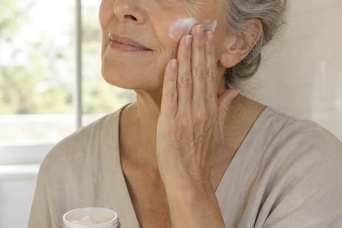 Authentischer Wohlfühlmoment passend zum Beauty-Thema Retinol-Serum bei Rötungen