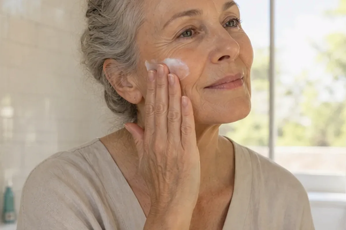 Emotionaler und authentischer Anwendungsmoment rund um Skin Tint bei großen Poren