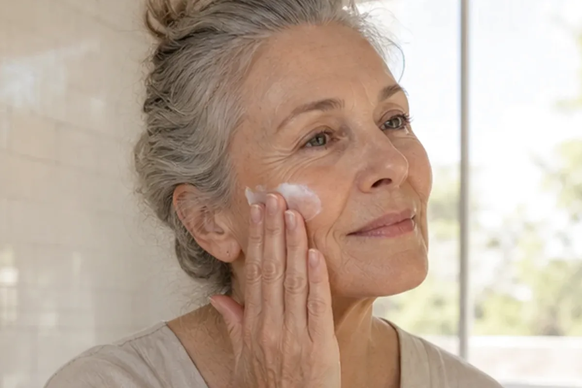 Authentische Beauty-Routine passend zum Thema Gesichtsreinigung bei ersten Fältchen