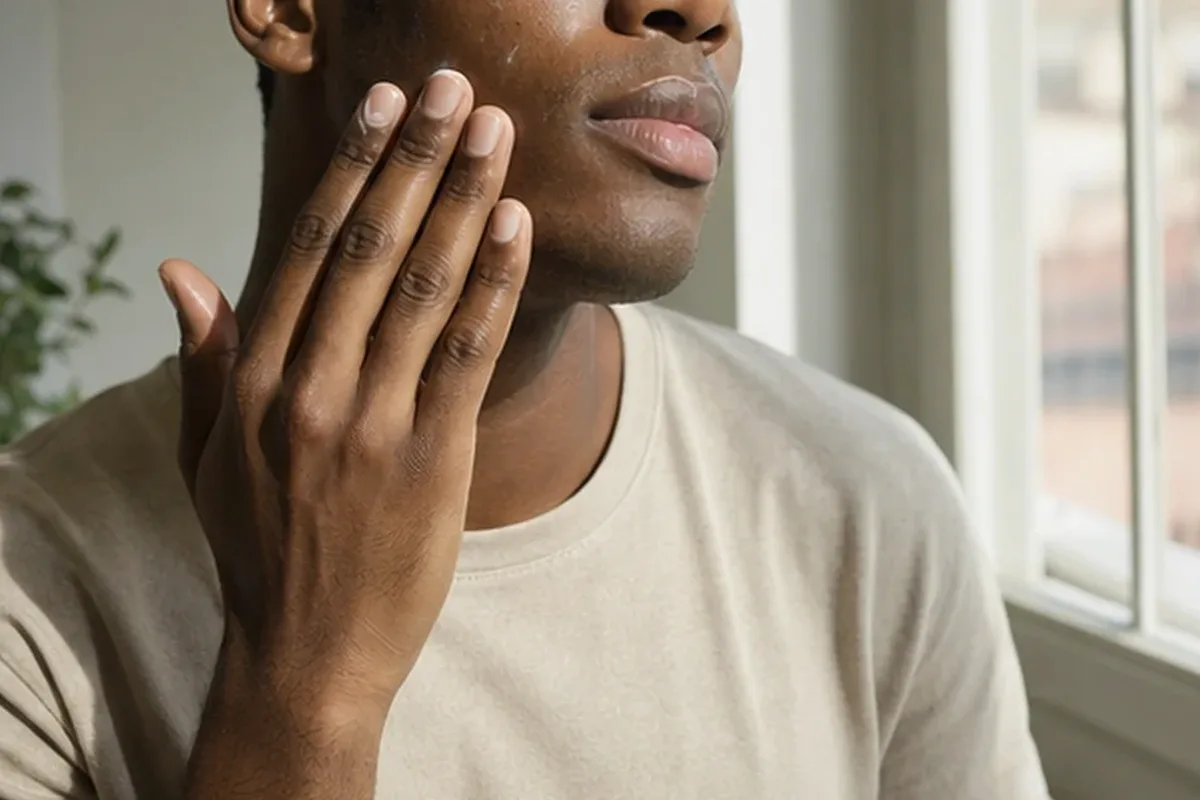 Emotionaler und authentischer Anwendungsmoment rund um Männer-Deodorant für Pflege-Einsteiger