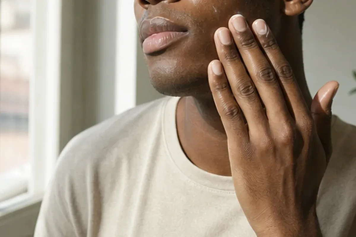Authentischer Wohlfühlmoment passend zum Beauty-Thema Bartshampoo für empfindliche Haut