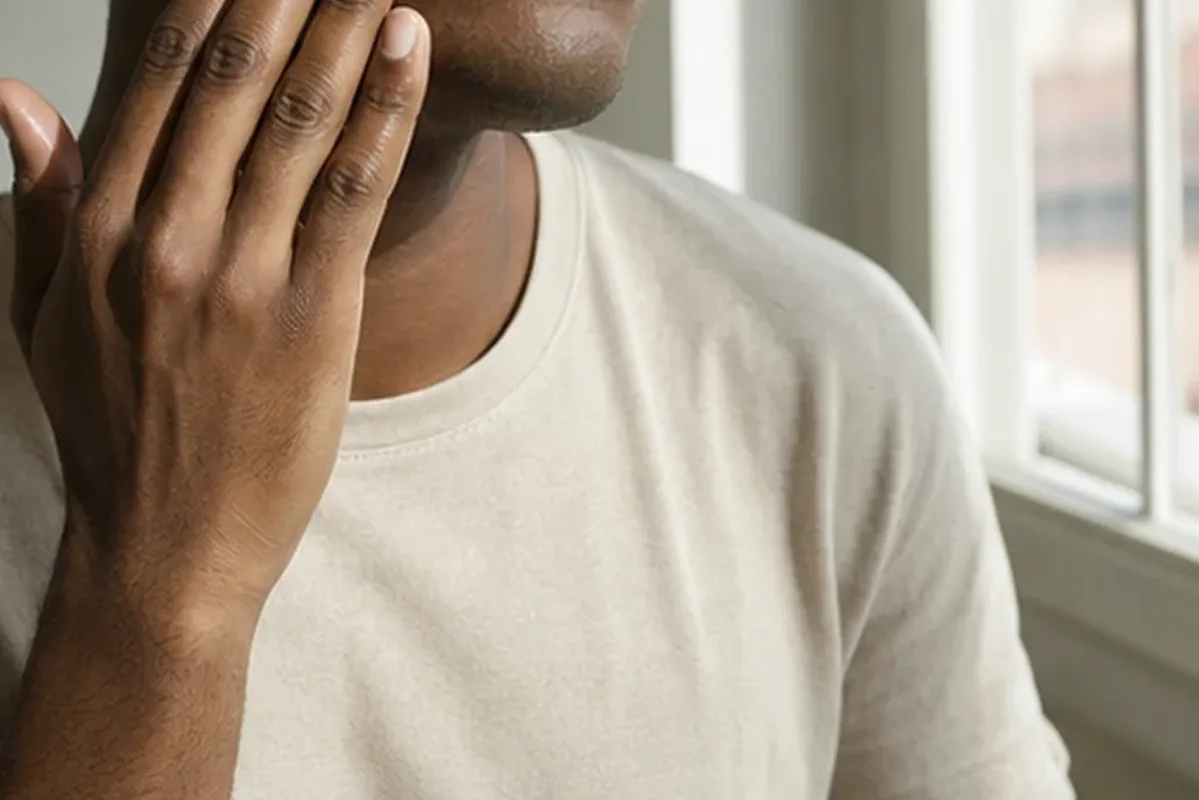 Emotionaler und authentischer Anwendungsmoment rund um Kopfhautpflege für trockene Haut