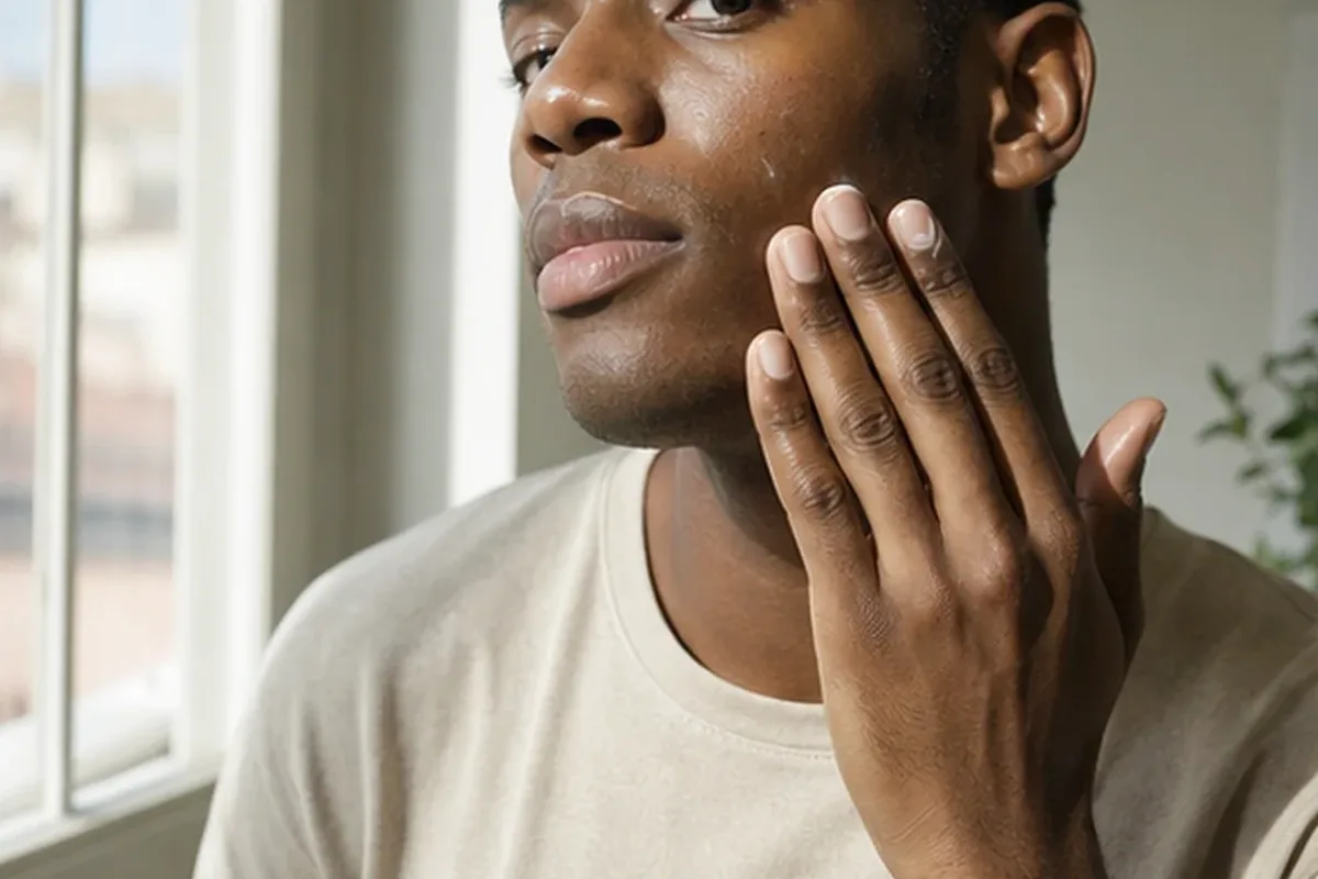 Emotionaler und authentischer Anwendungsmoment rund um Männer-Deodorant für empfindliche Haut