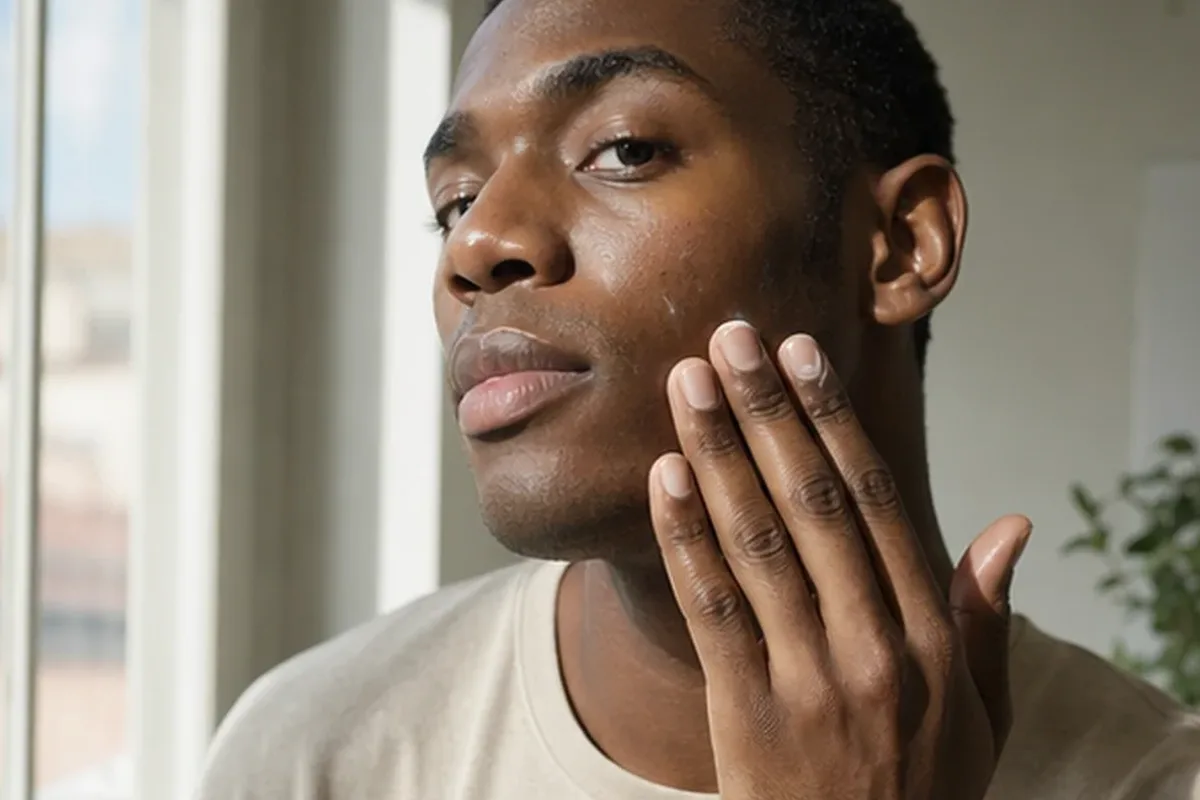 Authentischer Wohlfühlmoment passend zum Beauty-Thema Männer-Deodorant bei wenig Zeit