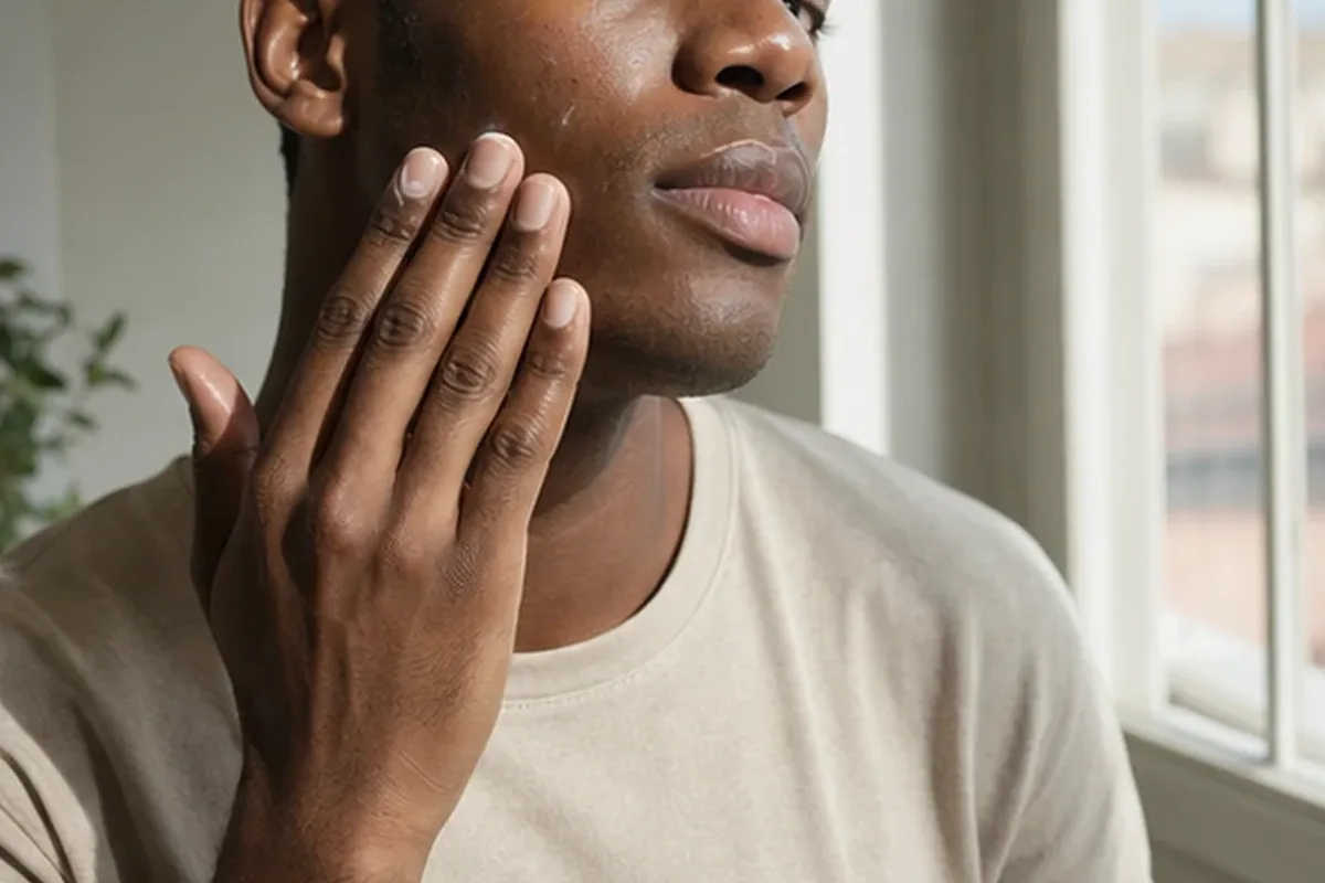 Authentische Beauty-Routine passend zum Thema Männer-Gesichtsreiniger für empfindliche Haut