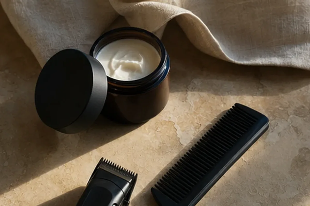 Hochwertige Beauty-Inszenierung zu Auswahlkriterien für Männer-Gesichtscreme für Pflege-Einsteiger