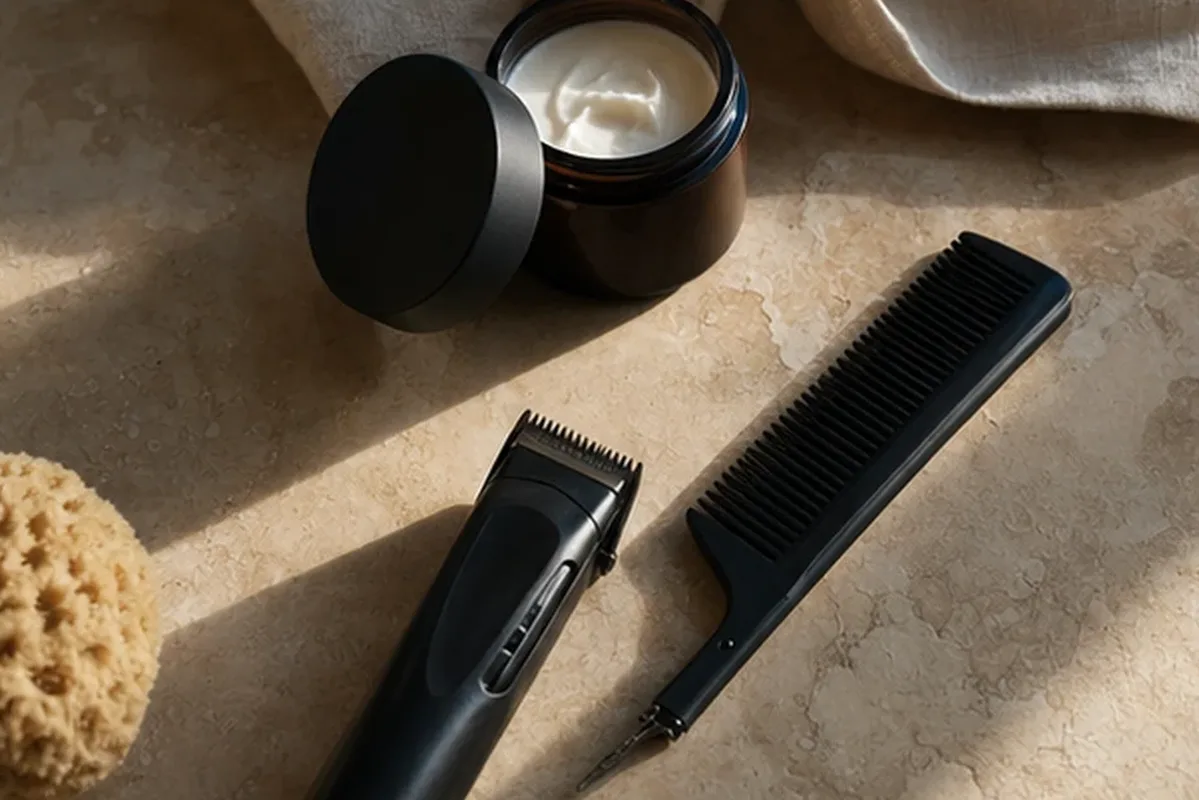 Hochwertige Beauty-Inszenierung zu Auswahlkriterien für Männer-Sonnenschutz für empfindliche Haut