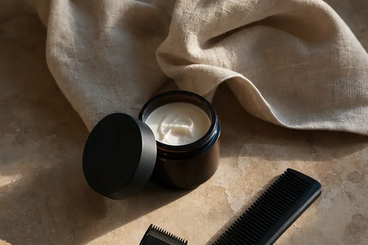 Redaktionelle Detailaufnahme zur Orientierung bei After Shave bei wenig Zeit