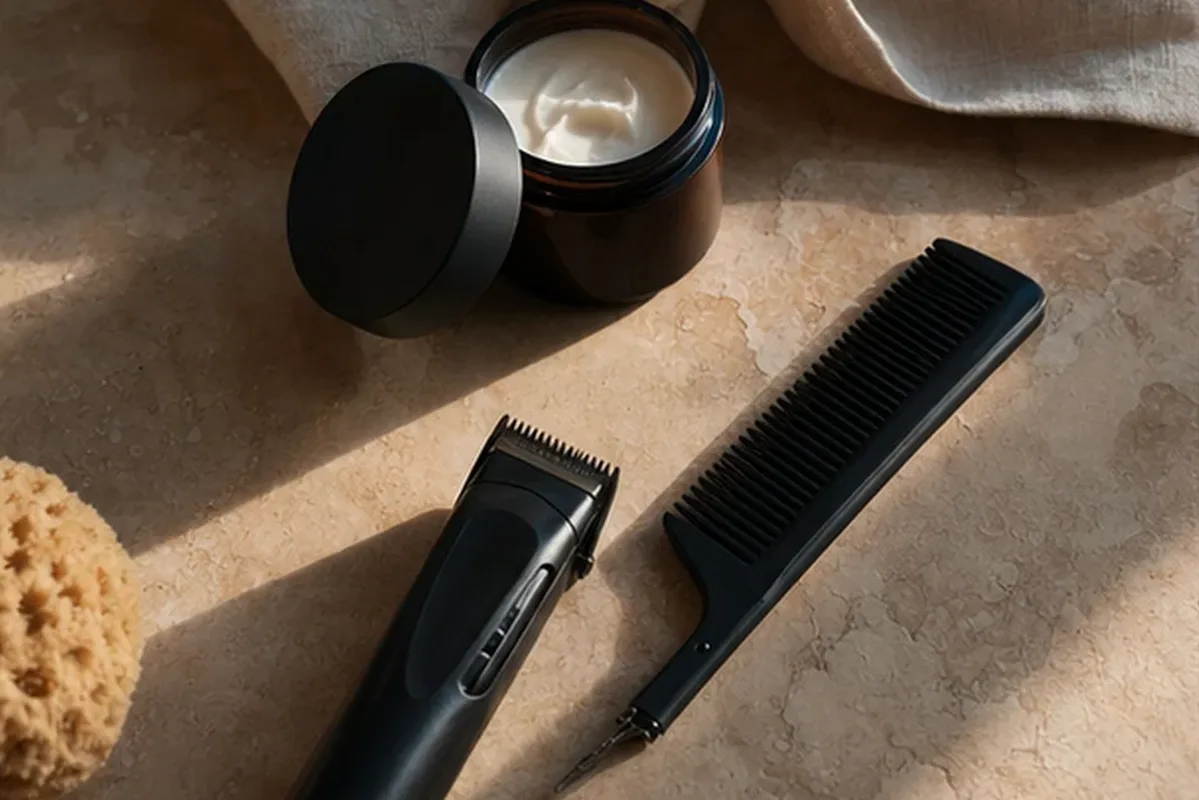 Hochwertige Beauty-Inszenierung zu Auswahlkriterien für Rasierschaum für einen lückenhaften Bart