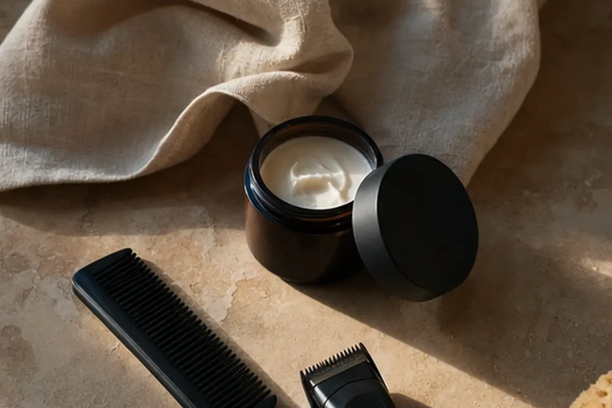 Hochwertige Beauty-Inszenierung zu Auswahlkriterien für Männer-Körperpflege für trockene Haut