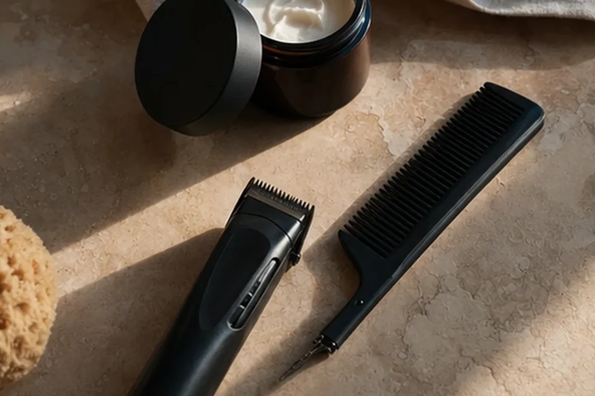 Redaktionelle Detailaufnahme zur Orientierung bei Männer-Shampoo bei wenig Zeit
