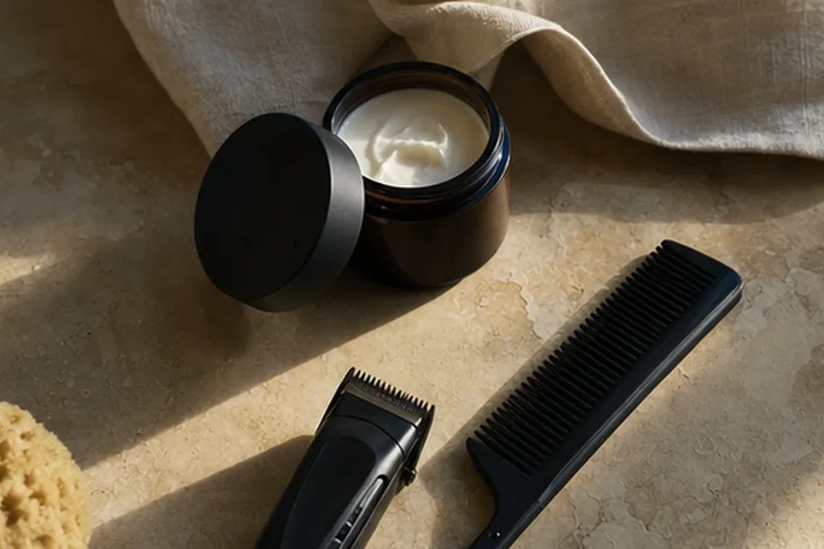 Hochwertige Beauty-Inszenierung zu Auswahlkriterien für Bartöl für trockene Haut