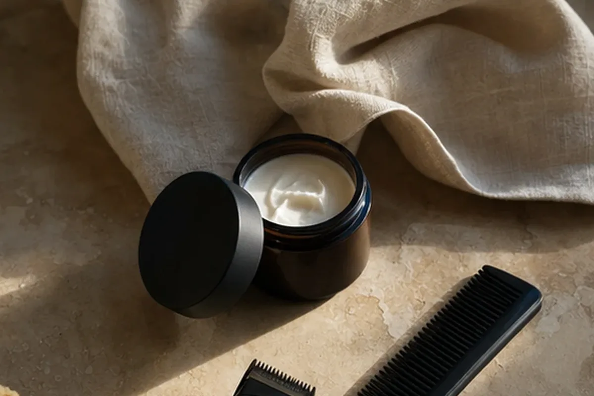 Hochwertige Beauty-Inszenierung zu Auswahlkriterien für Rasierschaum für einen dichten Bart