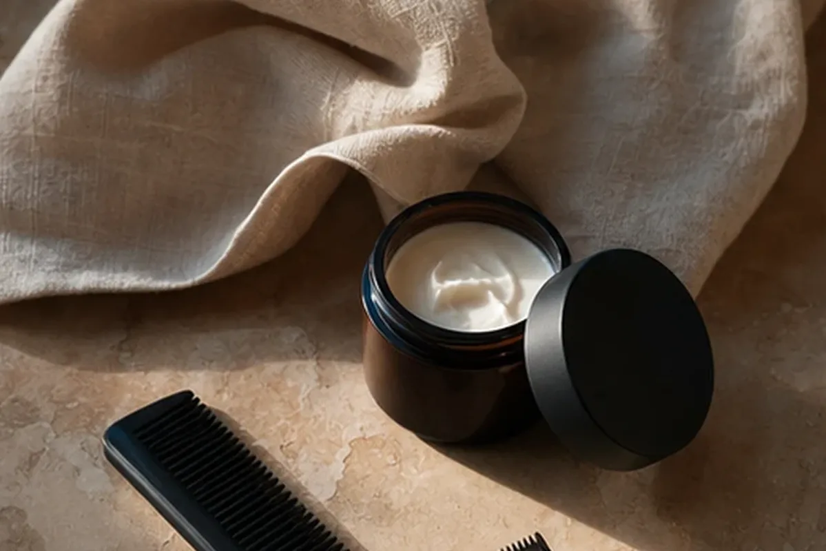 Hochwertige Beauty-Inszenierung zu Auswahlkriterien für Bartbalsam für Pflege-Einsteiger