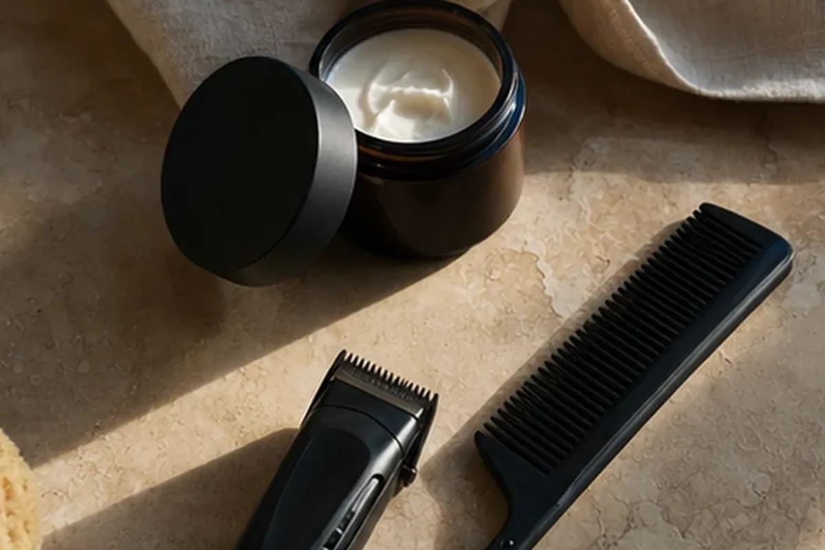 Hochwertige Beauty-Inszenierung zu Auswahlkriterien für Rasierhobel für einen dichten Bart