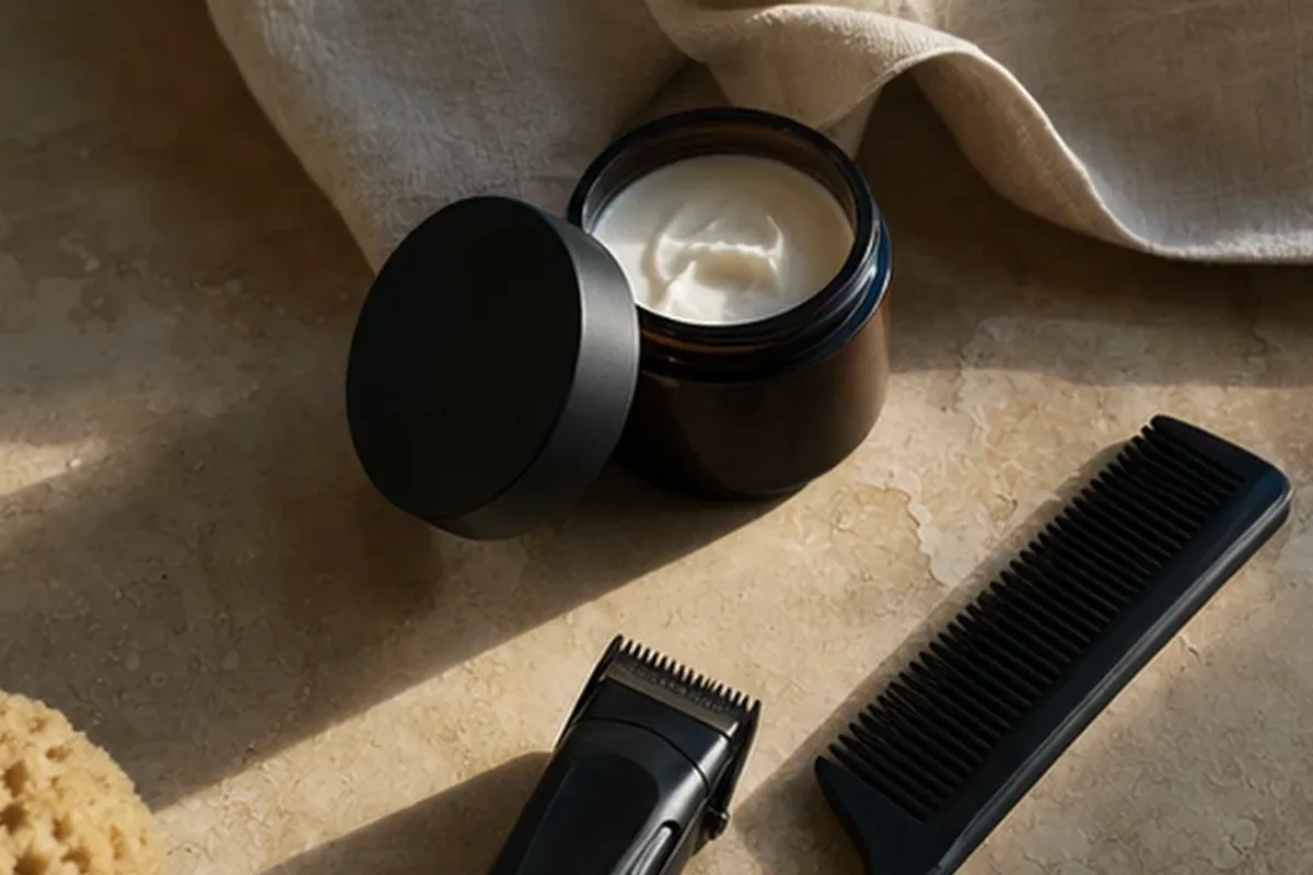 Hochwertige Beauty-Inszenierung zu Auswahlkriterien für Männer-Körperpflege für trockene Haut