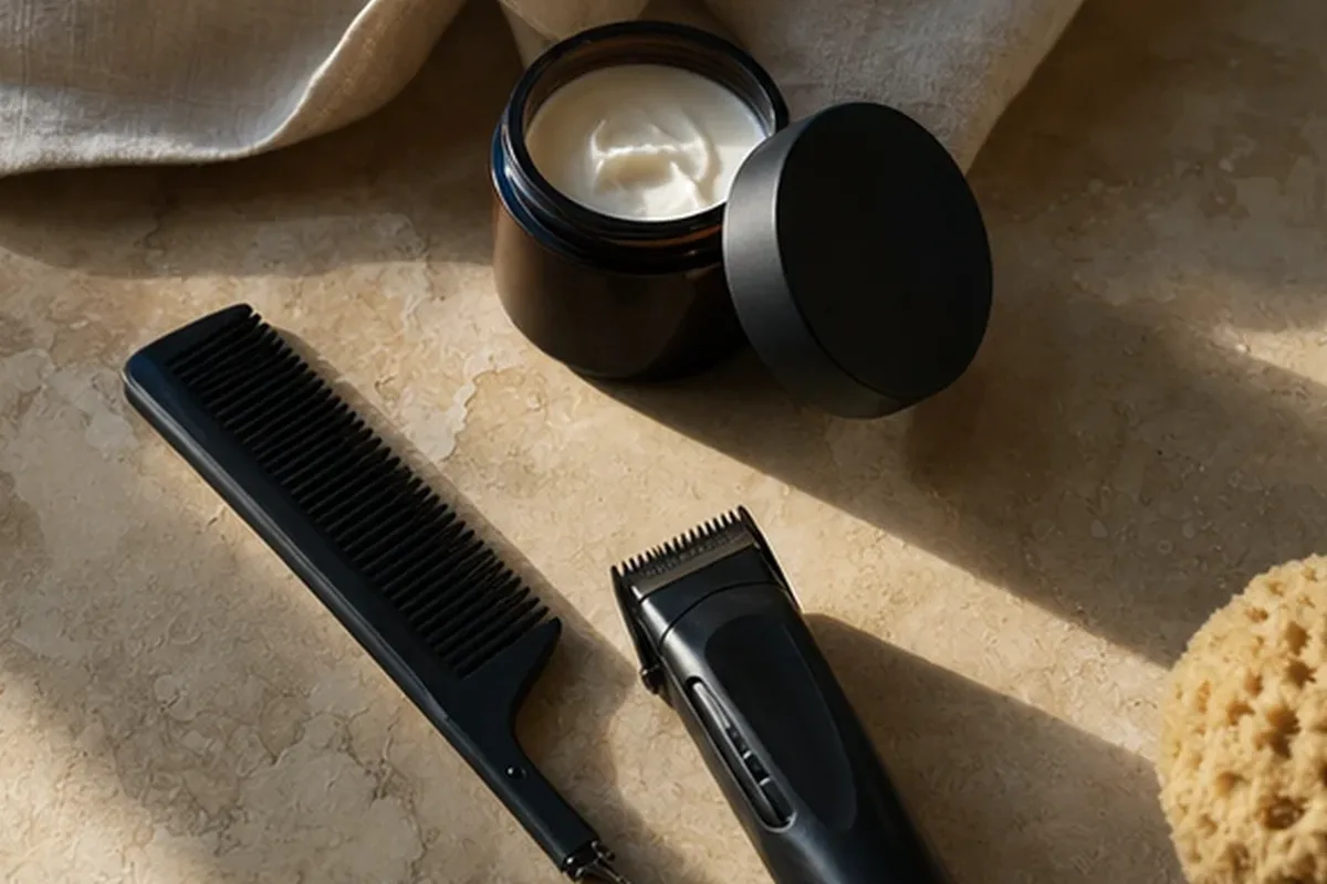 Redaktionelle Detailaufnahme zur Orientierung bei After Shave für fettige Haut