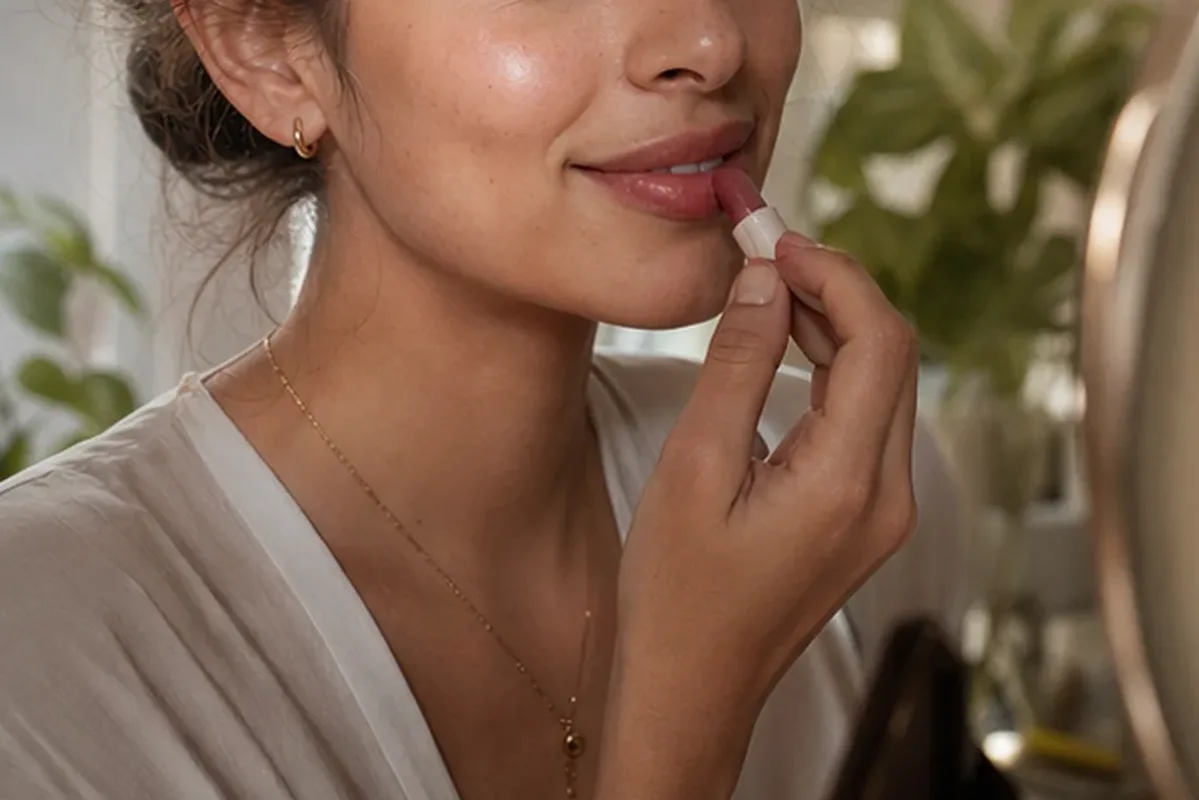 Authentischer Wohlfühlmoment passend zum Beauty-Thema Rouge für einen natürlichen Look