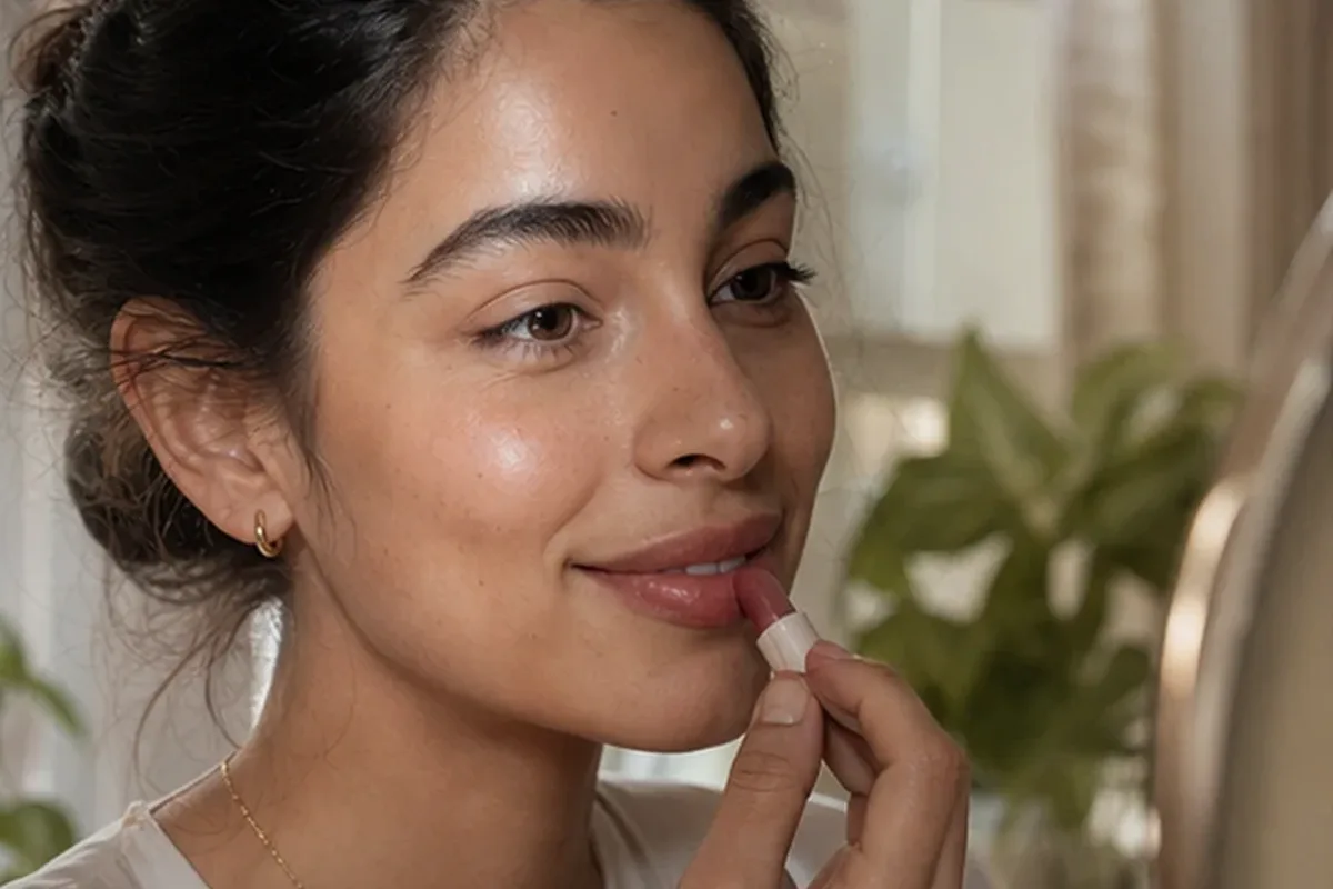 Redaktioneller Beauty-Moment zur Ausgangslage bei Lippenstift für trockene Haut