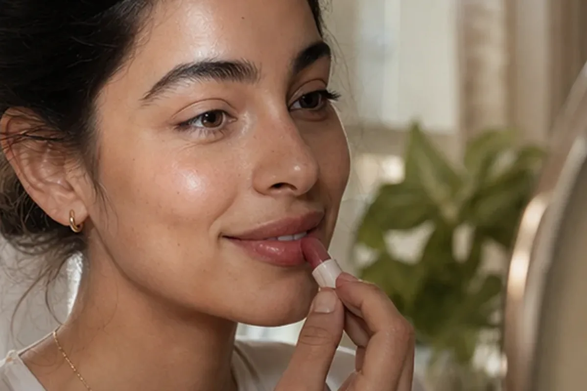 Authentischer Wohlfühlmoment passend zum Beauty-Thema Primer für langen Halt