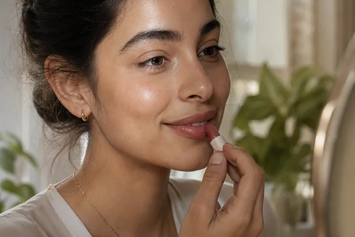 Authentischer Wohlfühlmoment passend zum Beauty-Thema Bronzer für trockene Haut