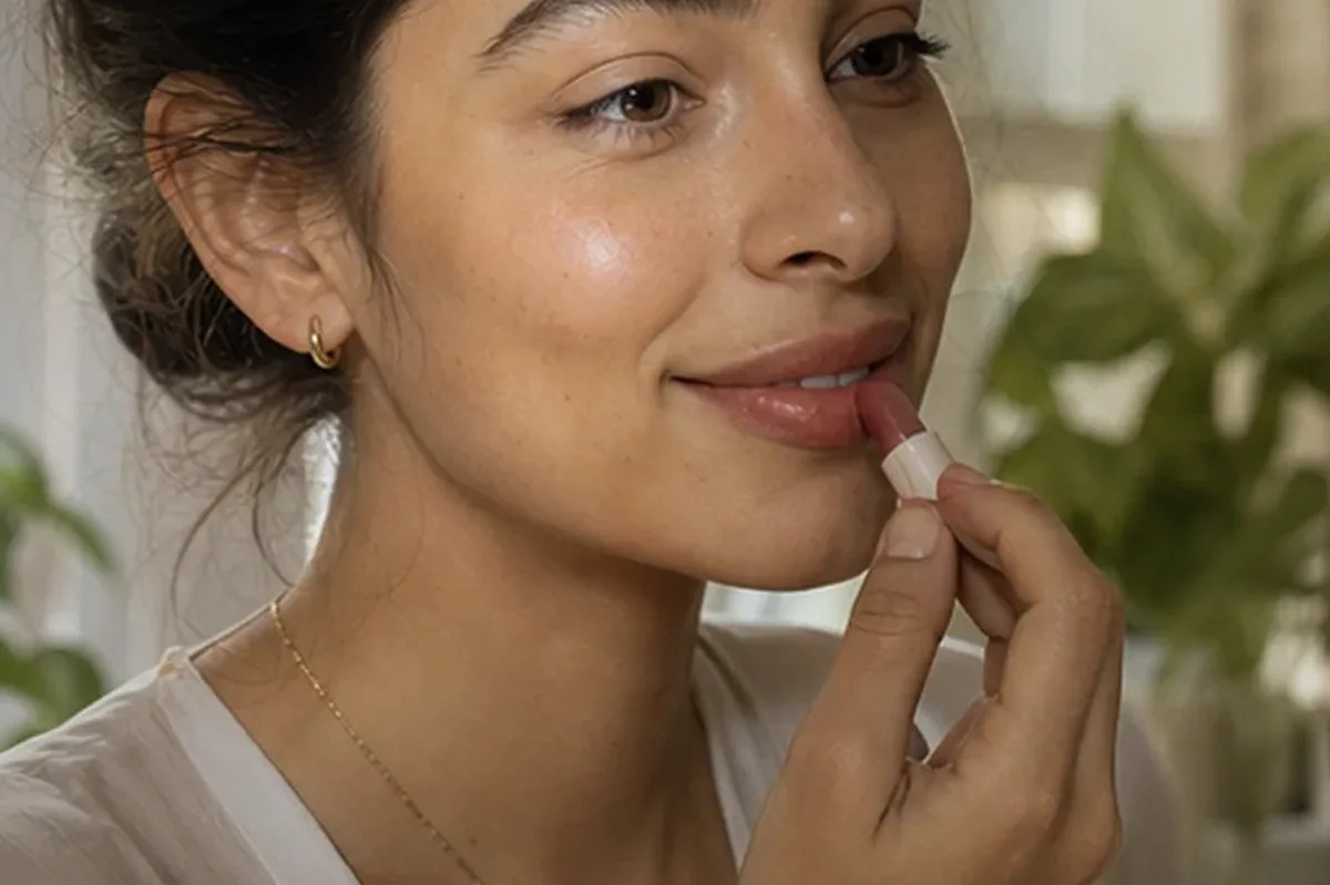 Emotionaler und authentischer Anwendungsmoment rund um Lip Tint für reife Haut