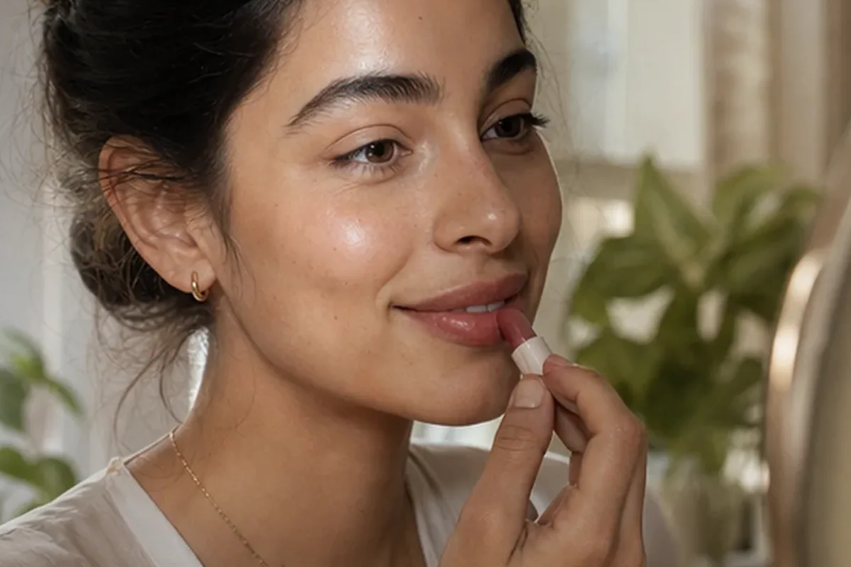 Authentischer Wohlfühlmoment passend zum Beauty-Thema Lippen