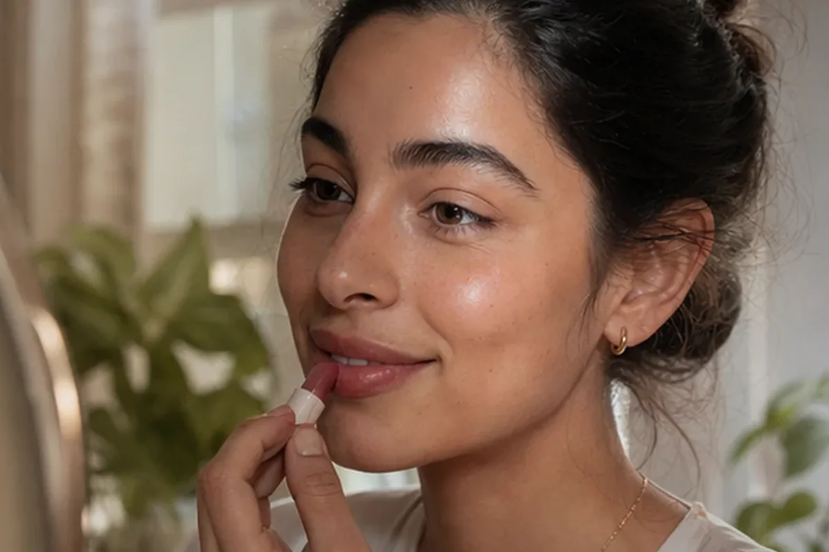 Authentischer Wohlfühlmoment passend zum Beauty-Thema Puder für einen natürlichen Look