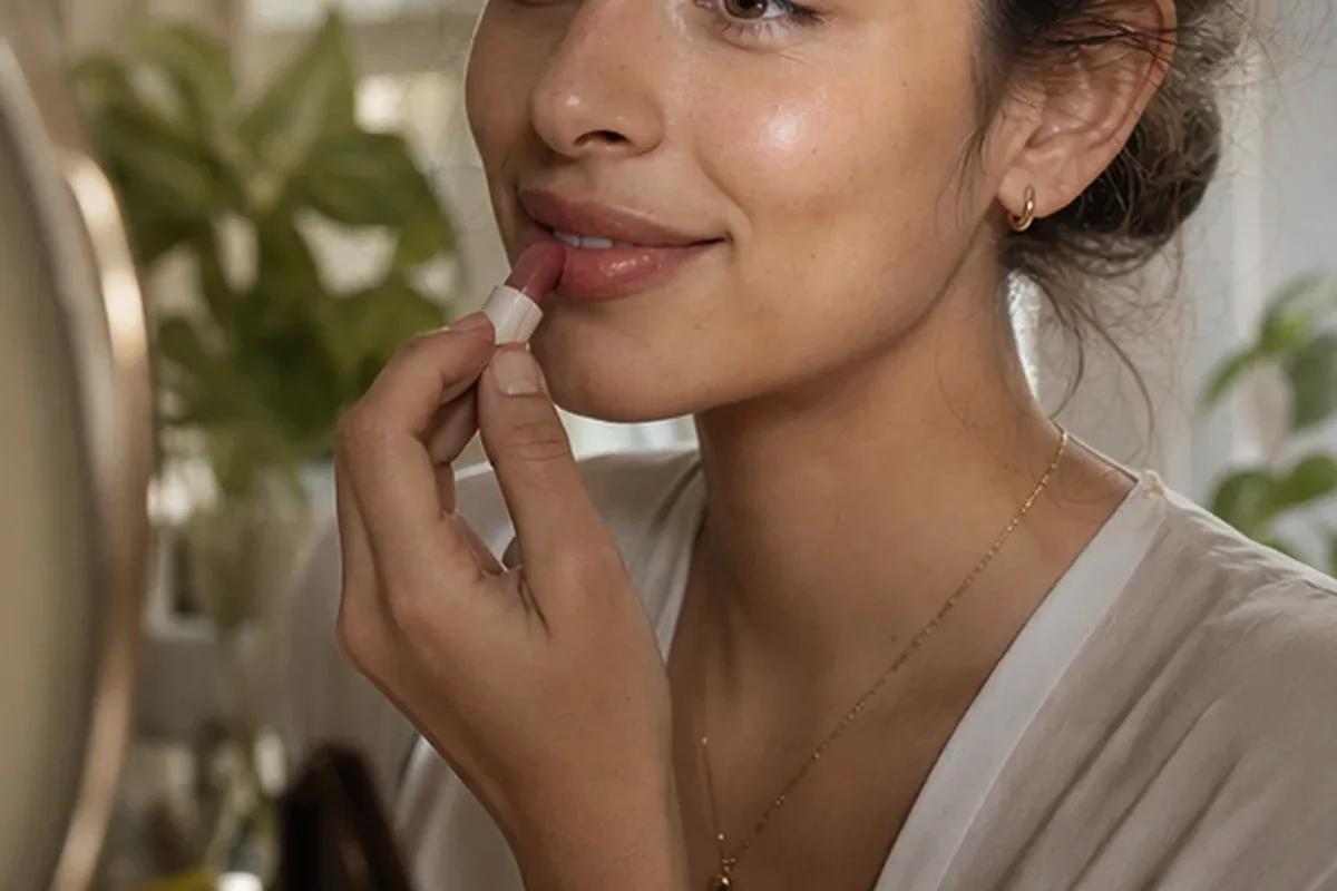 Authentischer Wohlfühlmoment passend zum Beauty-Thema Augenbrauengel für reife Haut