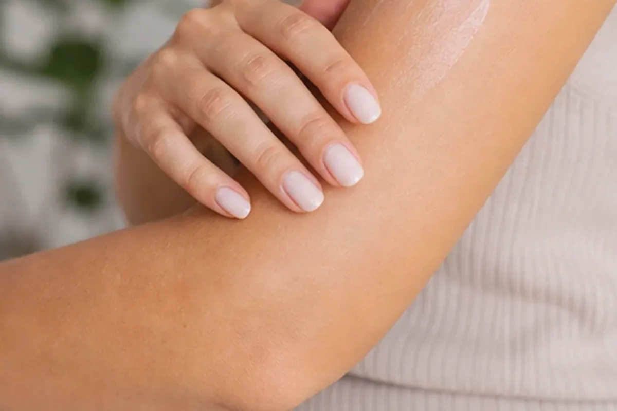 Redaktionelle Detailaufnahme zur Orientierung bei Körperlotion für empfindliche Haut