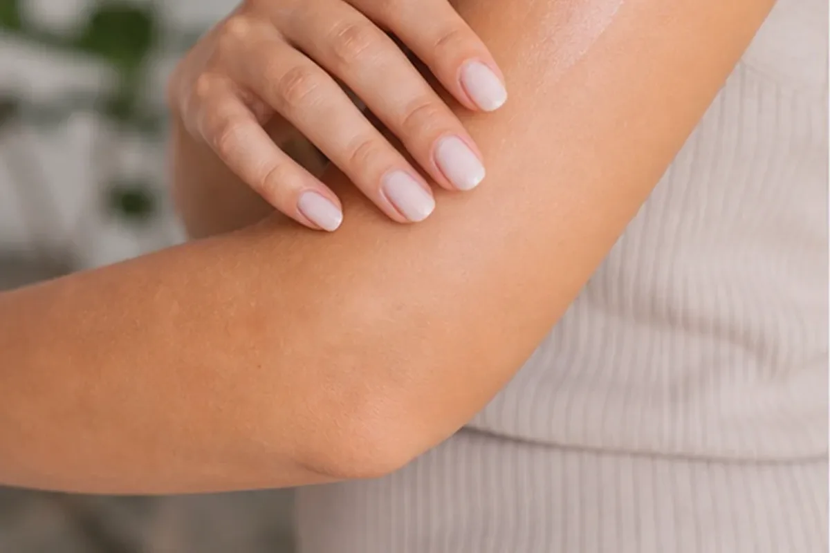 Redaktionelle Detailaufnahme zur Orientierung bei Duschgel für raue Haut