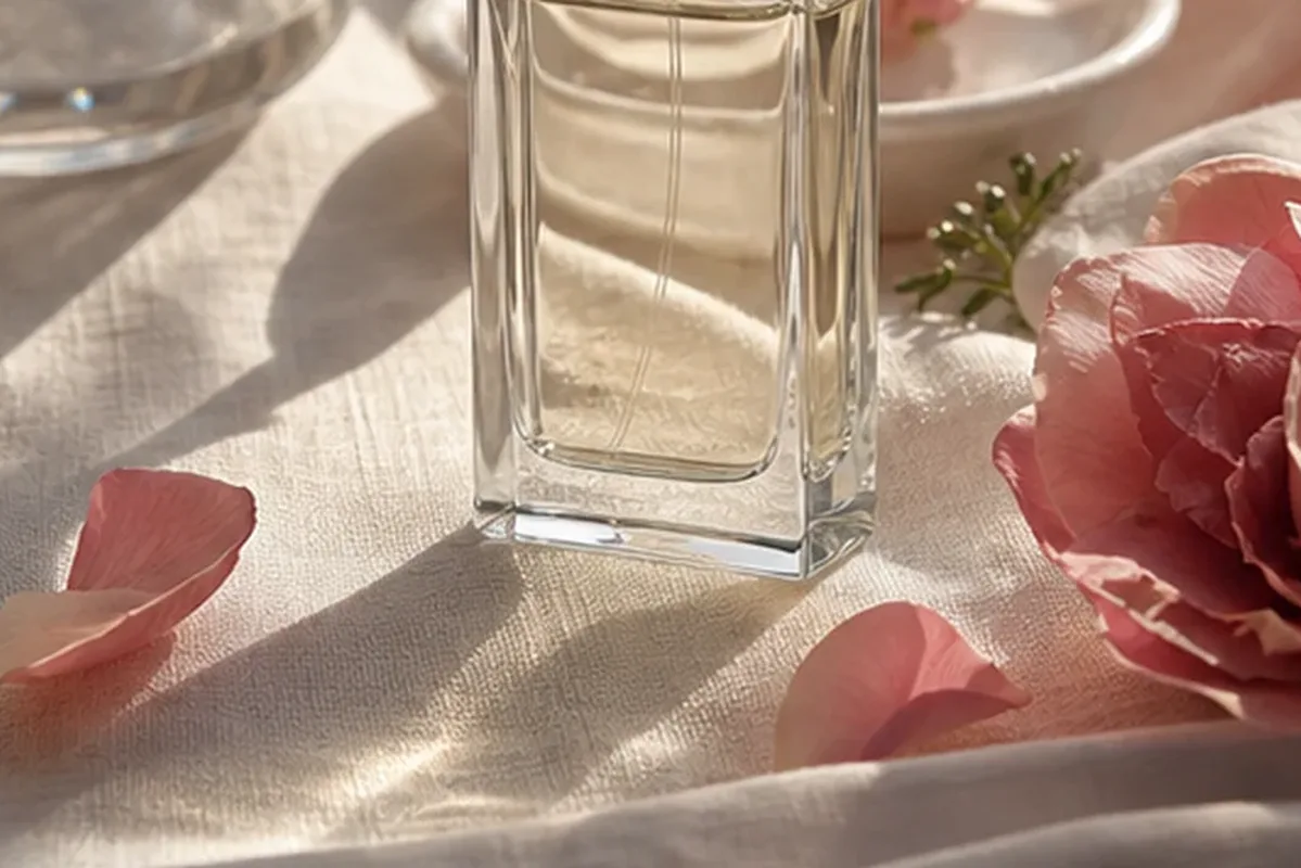 Authentischer Wohlfühlmoment passend zum Beauty-Thema Unisex-Parfum für einen minimalistischen Stil