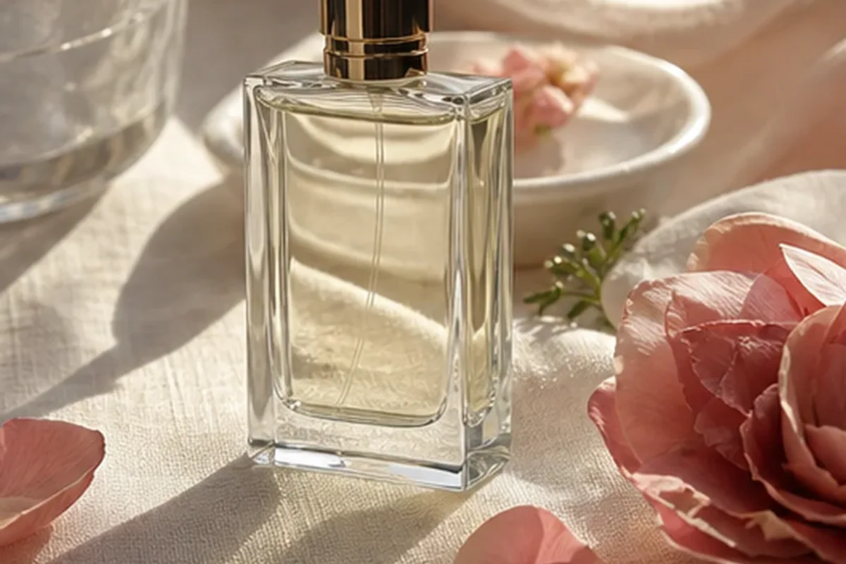 Hochwertige Beauty-Inszenierung zu Auswahlkriterien für Winterparfum bei kleinem Budget