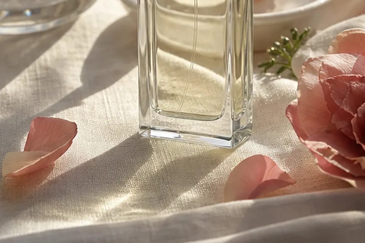 Emotionaler und authentischer Anwendungsmoment rund um Winterparfum bei kaltem Wetter