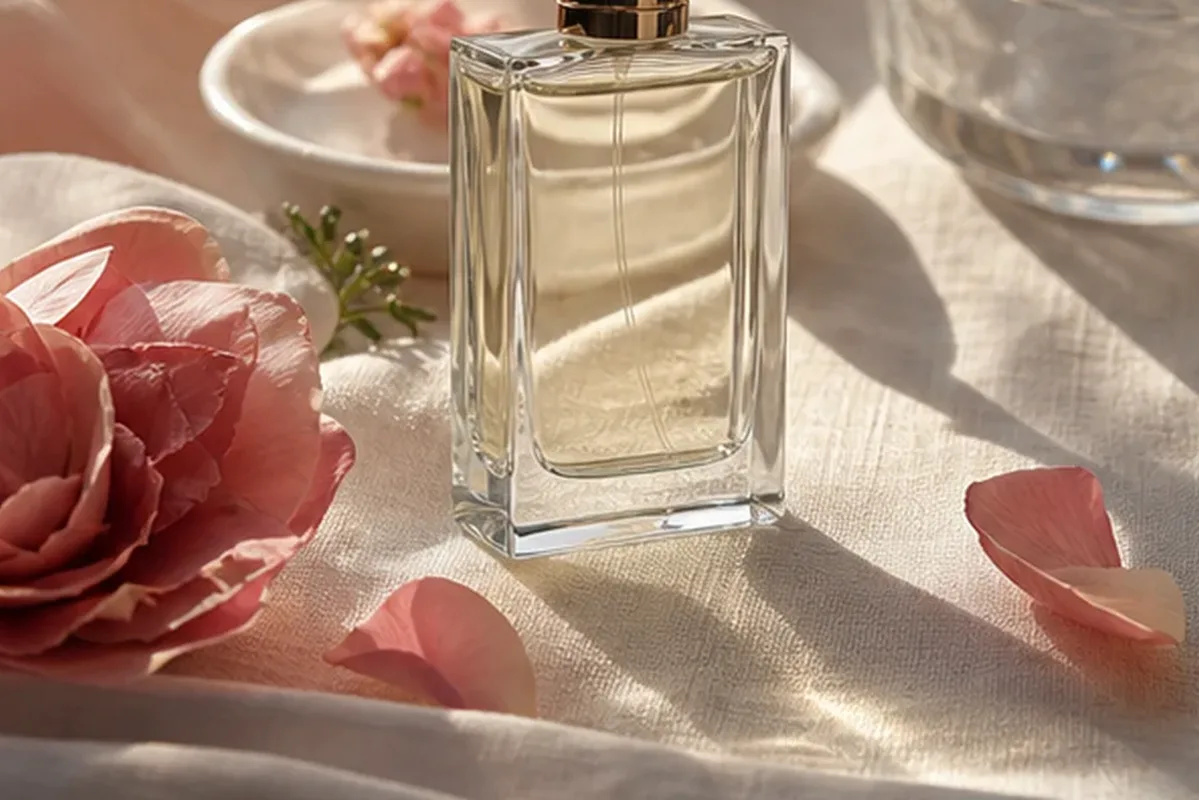 Hochwertige Beauty-Inszenierung zu Auswahlkriterien für Winterparfum mit langer Haltbarkeit