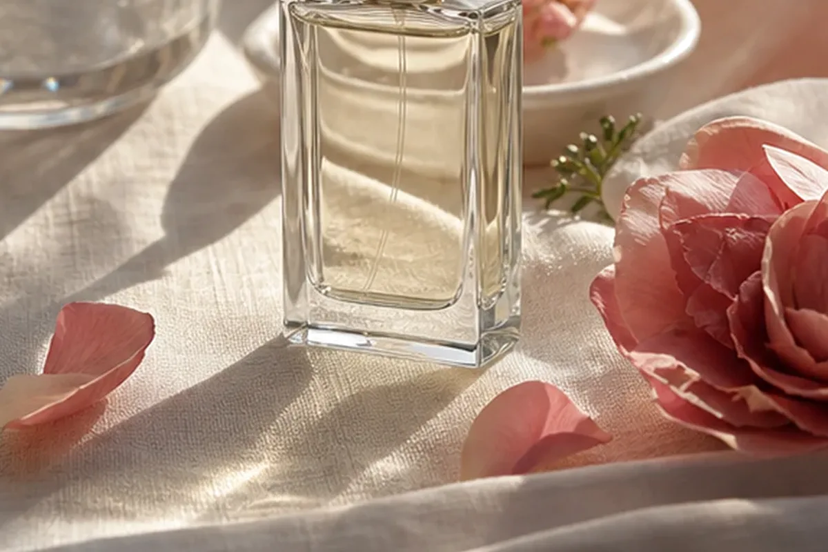 Redaktioneller Beauty-Moment zur Ausgangslage bei Sommerparfum bei warmem Wetter