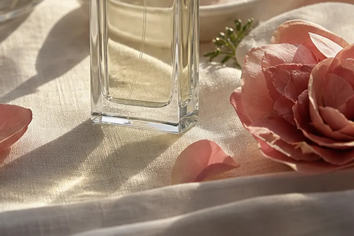 Hochwertige Beauty-Inszenierung zu Auswahlkriterien für Eau de Parfum bei kaltem Wetter