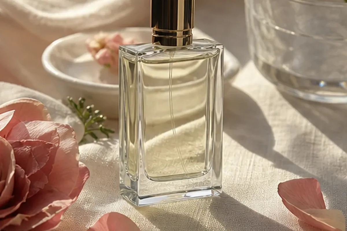 Redaktioneller Beauty-Moment zur Ausgangslage bei Eau de Parfum bei warmem Wetter