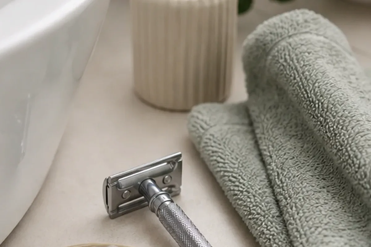 Hochwertige Beauty-Inszenierung zu Auswahlkriterien für Rasierhobel bei Rasurbrand