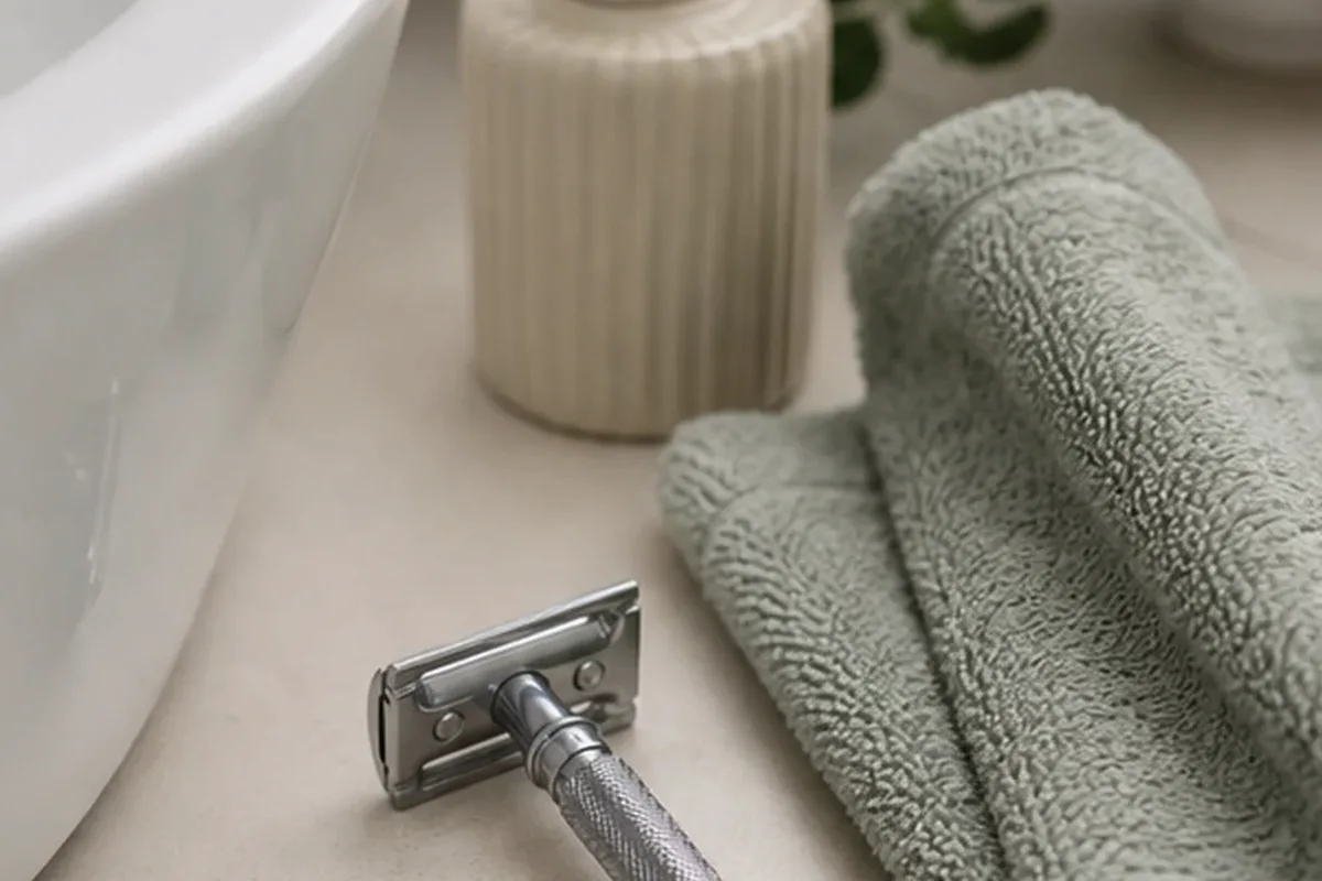 Hochwertige Beauty-Inszenierung zu Auswahlkriterien für Rasierhobel für trockene Haut