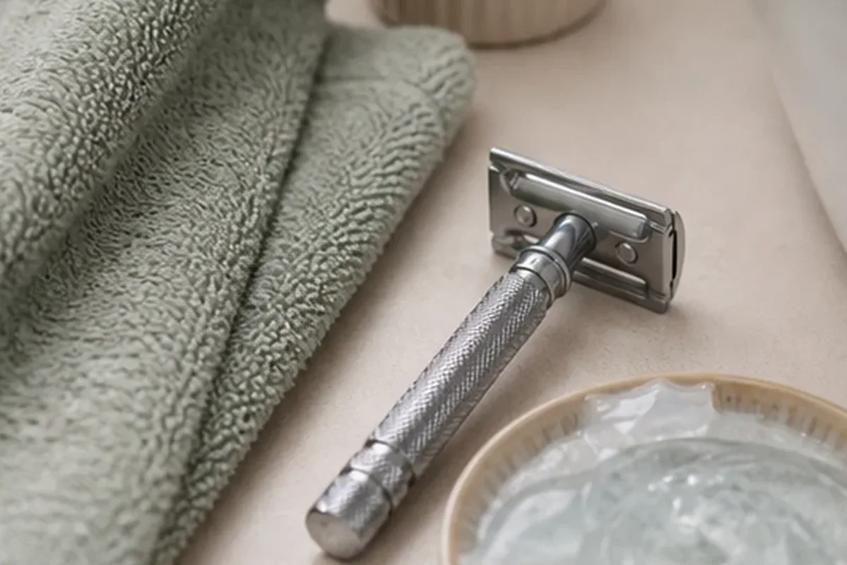 Hochwertige Beauty-Inszenierung zu Auswahlkriterien für Rasiergel für empfindliche Haut